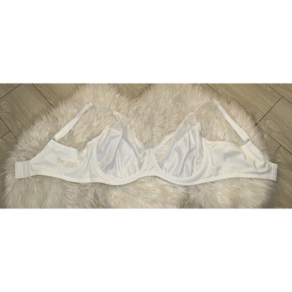 Playtex 8971 Full Coverage Bra Unpadded Lace Underwire Womens 38D White New Nwt - Picture 5 of 6
